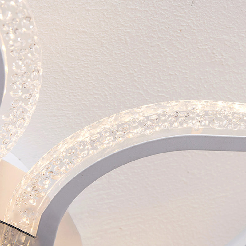Contemporary Floral Acrylic LED Ceiling Fan Light for Bedroom