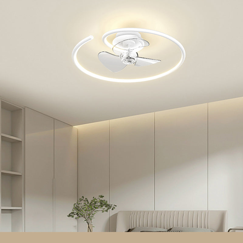 Contemporary Scandinavian LED Semi-Flush Mount Ceiling Fan Light for Bedroom

Enhance your bedroom with this contemporary Scandinavian silicone aluminum linear semi-round LED semi-flush mount ceiling fan light. Designed to blend beautifully with modern de