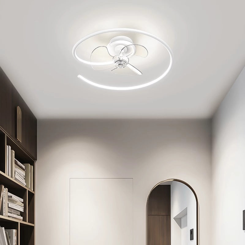 Contemporary Scandinavian LED Semi-Flush Mount Ceiling Fan Light for Bedroom

Enhance your bedroom with this contemporary Scandinavian silicone aluminum linear semi-round LED semi-flush mount ceiling fan light. Designed to blend beautifully with modern de