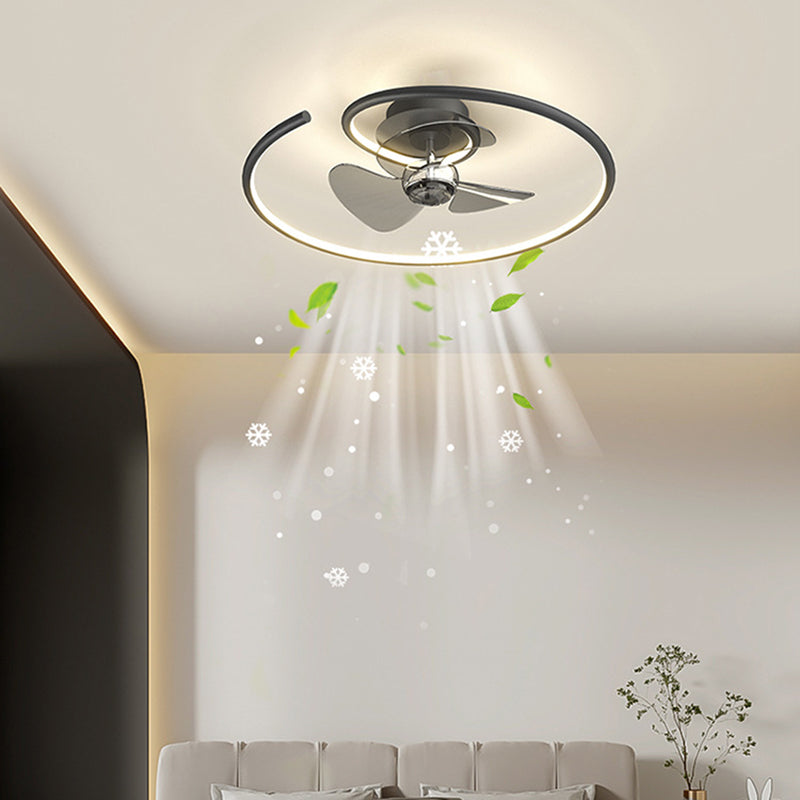 Contemporary Scandinavian LED Semi-Flush Mount Ceiling Fan Light for Bedroom

Enhance your bedroom with this contemporary Scandinavian silicone aluminum linear semi-round LED semi-flush mount ceiling fan light. Designed to blend beautifully with modern de