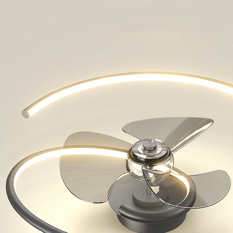 Contemporary Scandinavian LED Semi-Flush Mount Ceiling Fan Light for Bedroom

Enhance your bedroom with this contemporary Scandinavian silicone aluminum linear semi-round LED semi-flush mount ceiling fan light. Designed to blend beautifully with modern de