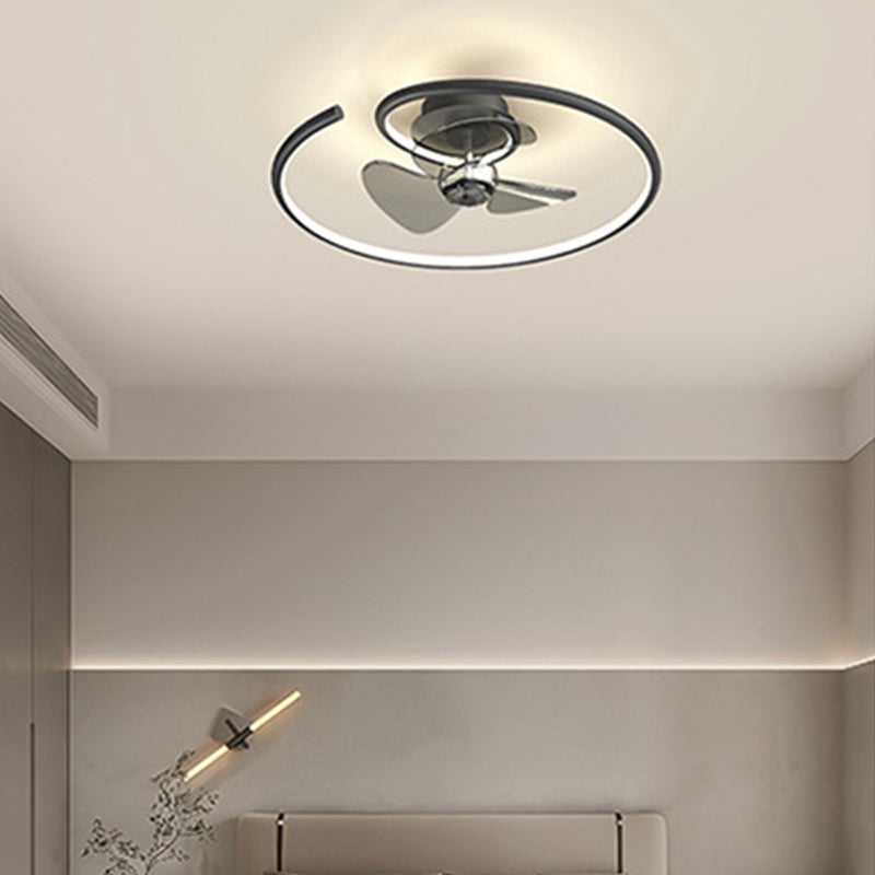 Contemporary Scandinavian LED Semi-Flush Mount Ceiling Fan Light for Bedroom

Enhance your bedroom with this contemporary Scandinavian silicone aluminum linear semi-round LED semi-flush mount ceiling fan light. Designed to blend beautifully with modern de