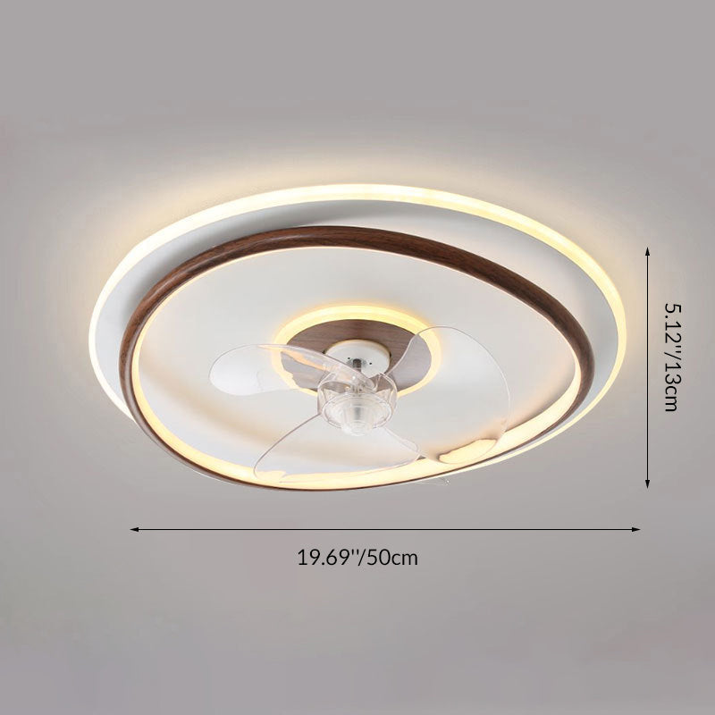 Contemporary Scandinavian Acrylic LED Ceiling Fan Light - Cloud Floral Design for Bedroom