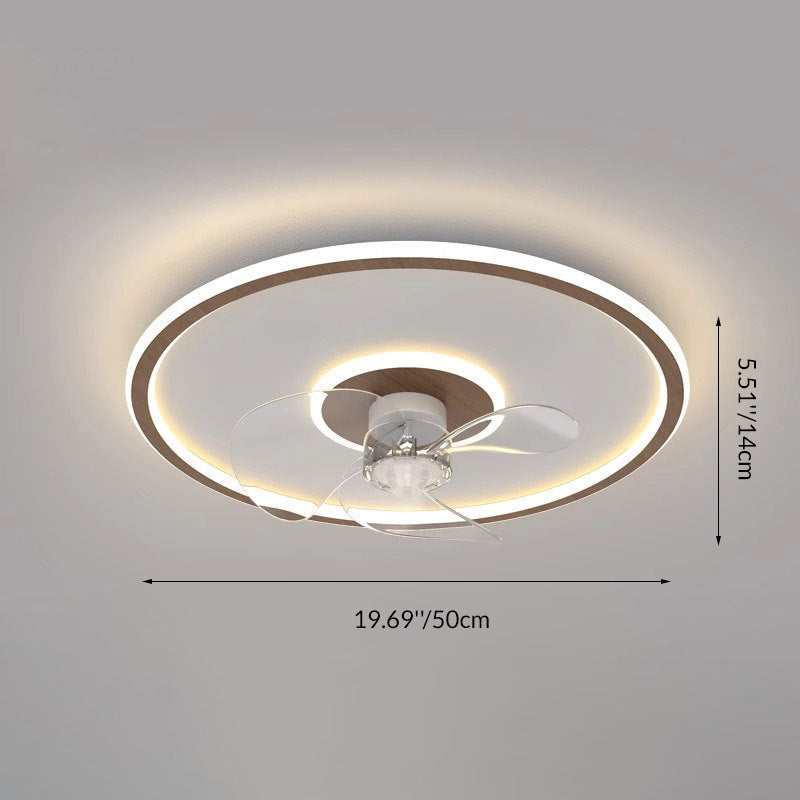 Contemporary Scandinavian Acrylic LED Ceiling Fan Light - Cloud Floral Design for Bedroom