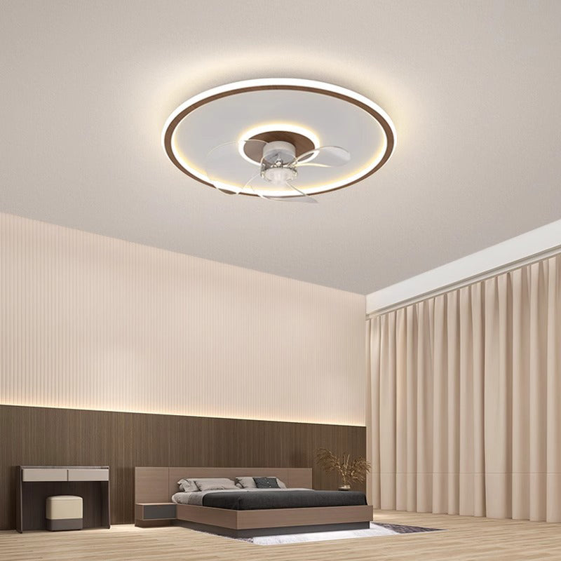 Contemporary Scandinavian Acrylic LED Ceiling Fan Light - Cloud Floral Design for Bedroom