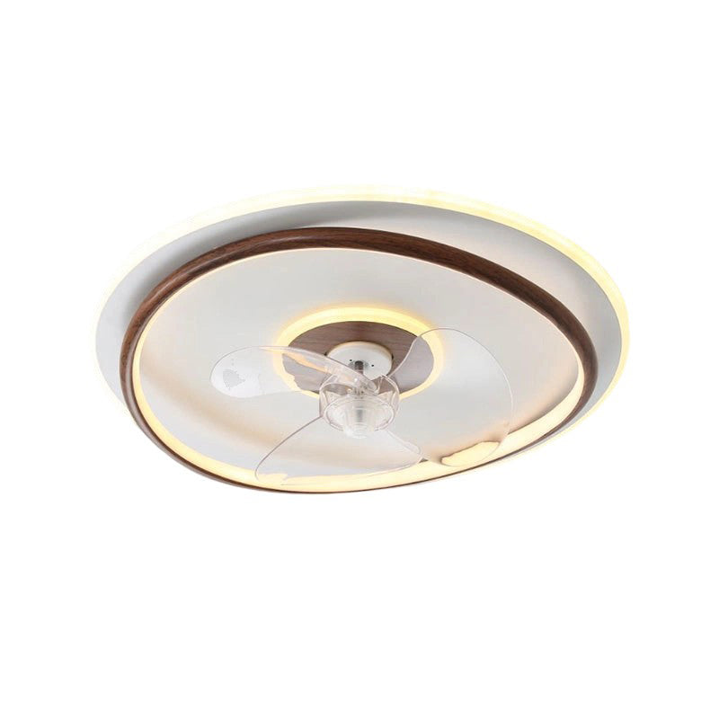 Contemporary Scandinavian Acrylic LED Ceiling Fan Light - Cloud Floral Design for Bedroom