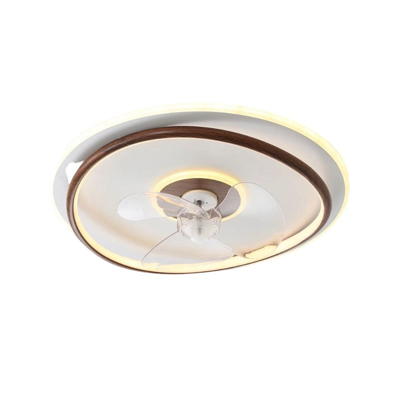 Contemporary Scandinavian Acrylic LED Ceiling Fan Light - Cloud Floral Design for Bedroom