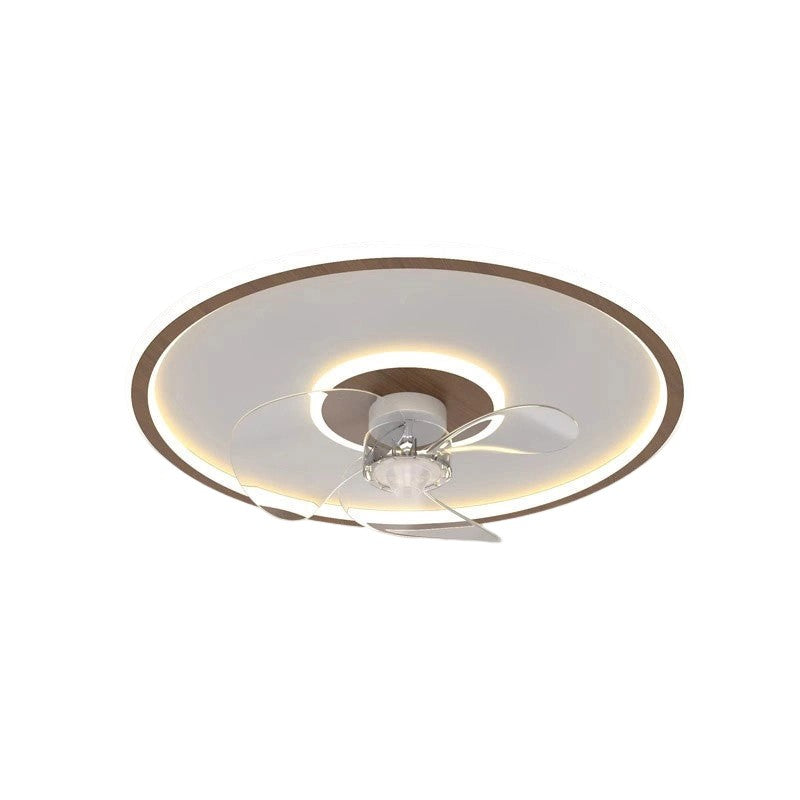Contemporary Scandinavian Acrylic LED Ceiling Fan Light - Cloud Floral Design for Bedroom