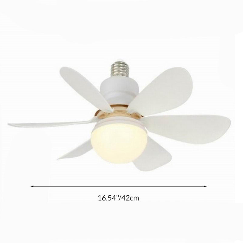 Modern Minimalist Semi-Round Ceiling Fan Light for Bedroom & Living Room - PP PC ABS Design