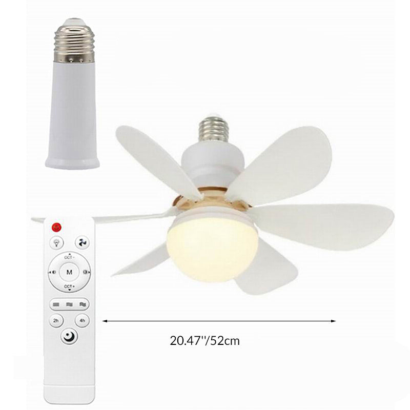 Modern Minimalist Semi-Round Ceiling Fan Light for Bedroom & Living Room - PP PC ABS Design