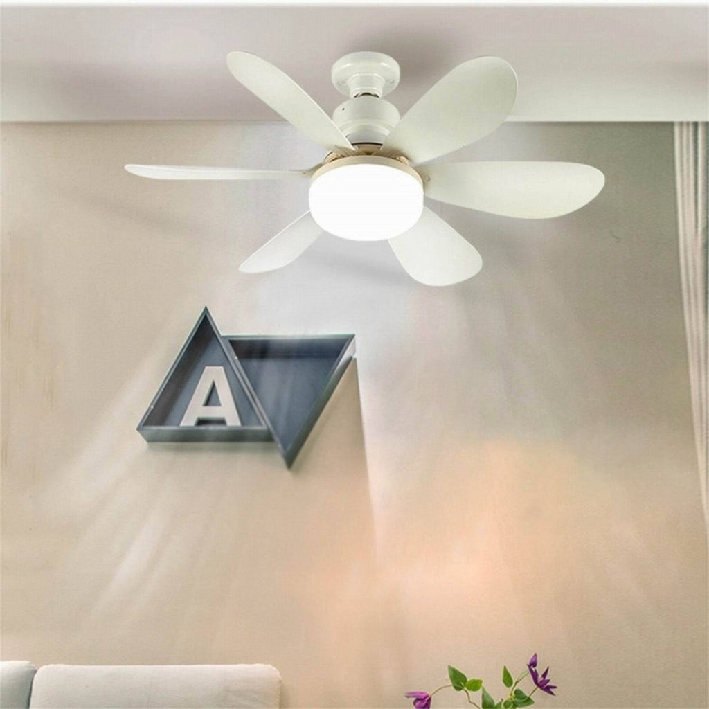 Modern Minimalist Semi-Round Ceiling Fan Light for Bedroom & Living Room - PP PC ABS Design