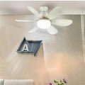Modern Minimalist Semi-Round Ceiling Fan Light for Bedroom & Living Room - PP PC ABS Design