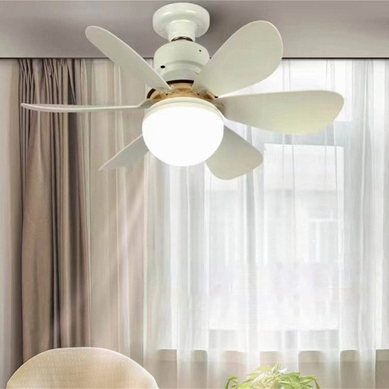 Modern Minimalist Semi-Round Ceiling Fan Light for Bedroom & Living Room - PP PC ABS Design