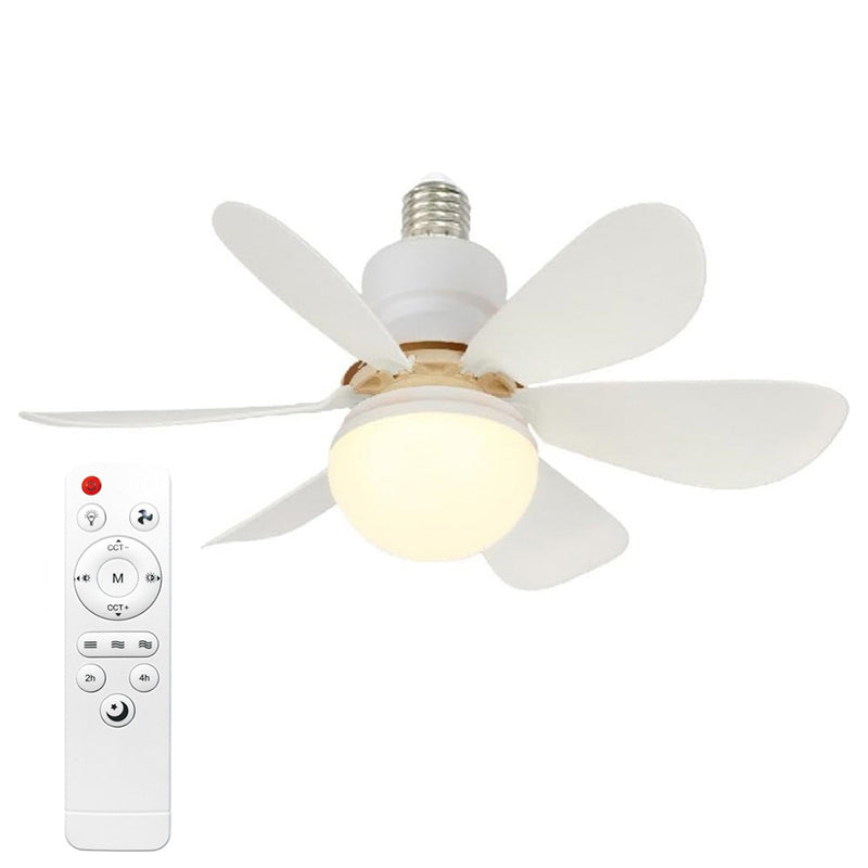 Modern Minimalist Semi-Round Ceiling Fan Light for Bedroom & Living Room - PP PC ABS Design