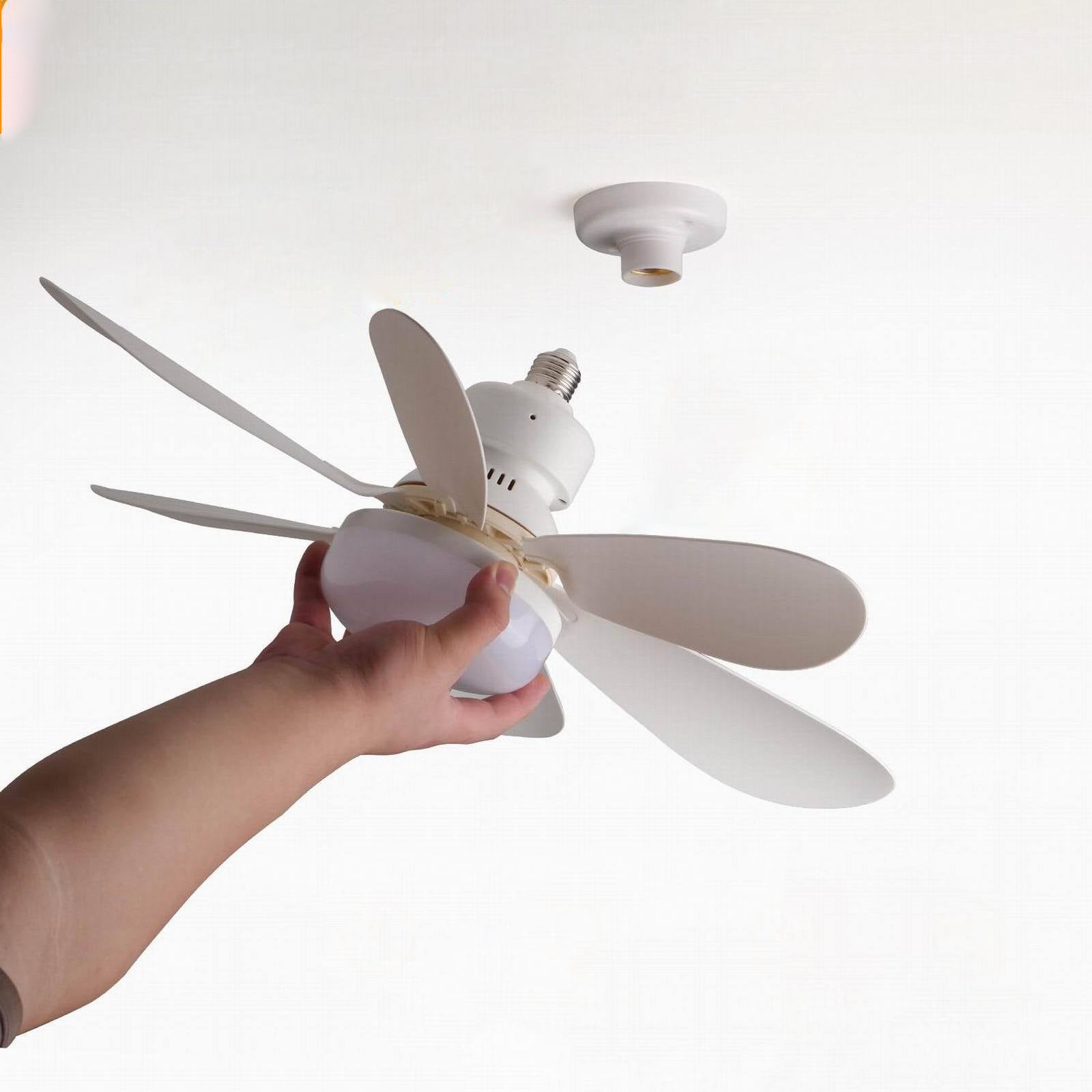 Modern Minimalist Semi-Round Ceiling Fan Light for Bedroom & Living Room - PP PC ABS Design