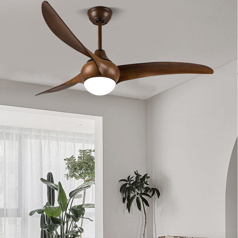 Vintage Metal Copper Long-Blade Semi-Flush Mount Light for Bedroom
