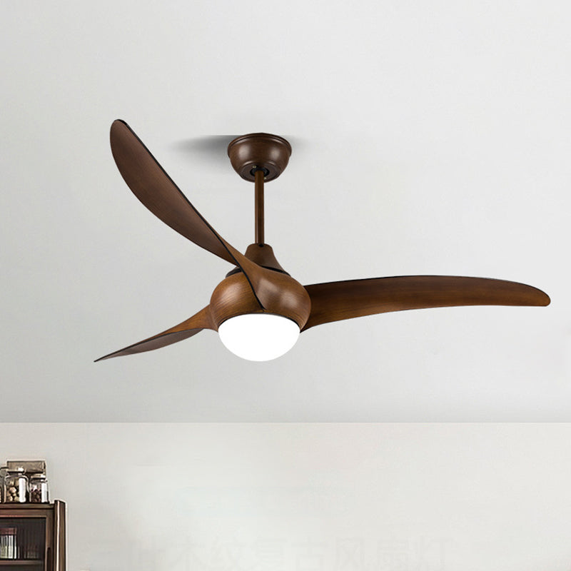 Vintage Metal Copper Long-Blade Semi-Flush Mount Light for Bedroom