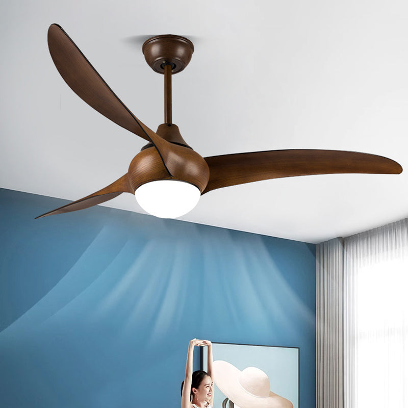Vintage Metal Copper Long-Blade Semi-Flush Mount Light for Bedroom
