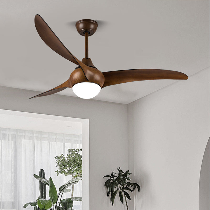 Vintage Metal Copper Long-Blade Semi-Flush Mount Light for Bedroom