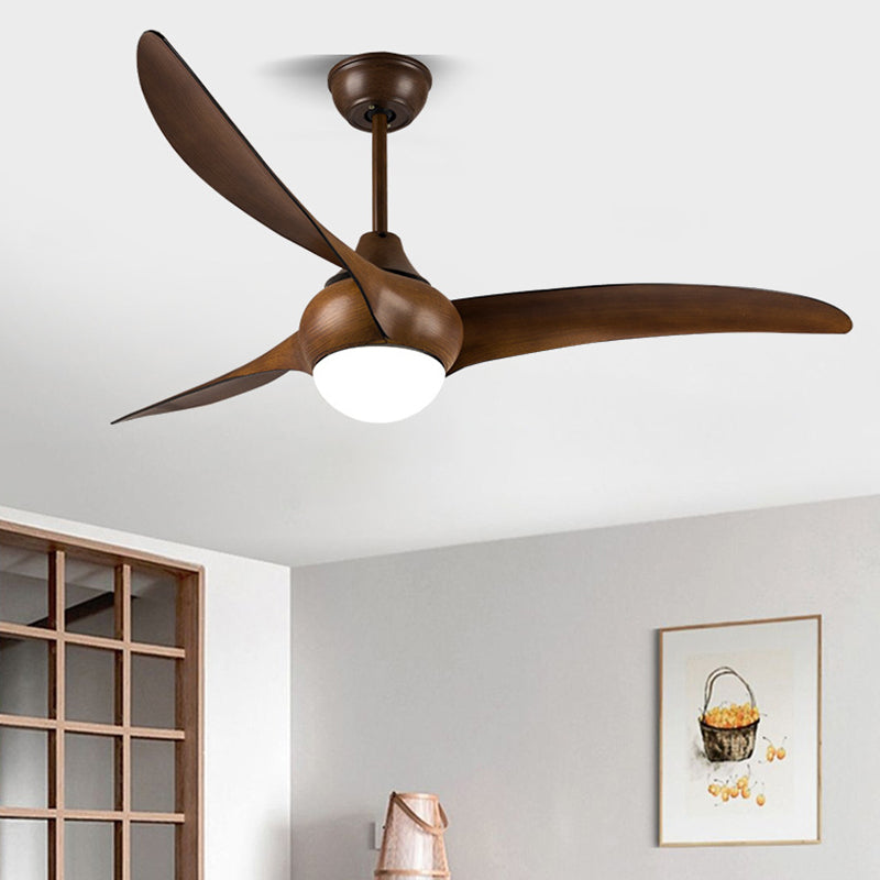 Vintage Metal Copper Long-Blade Semi-Flush Mount Light for Bedroom