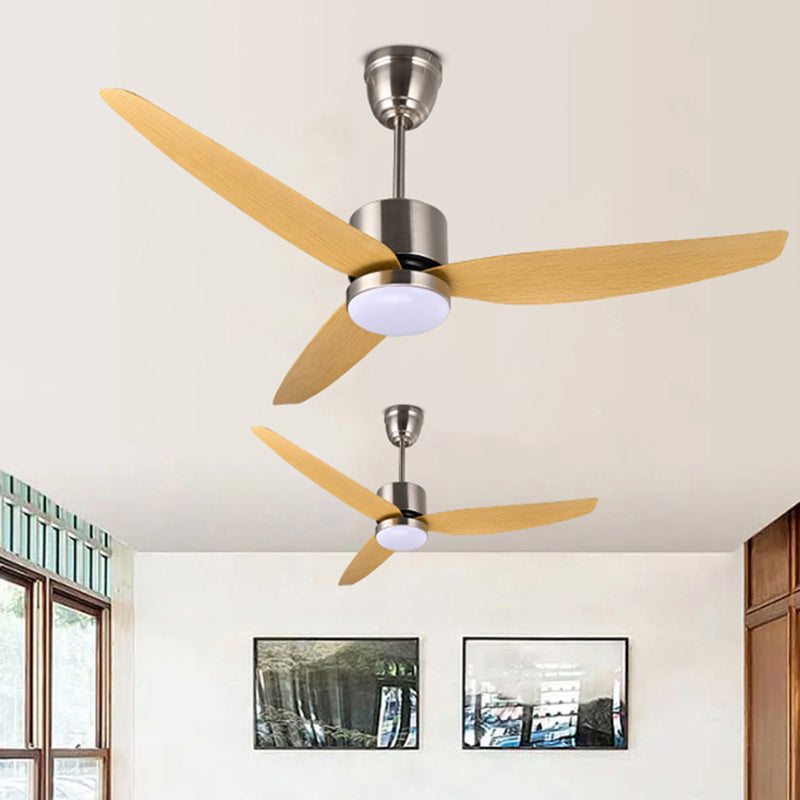 Contemporary Scandinavian LED Semi-Flush Mount Ceiling Fan Light for Bedroom