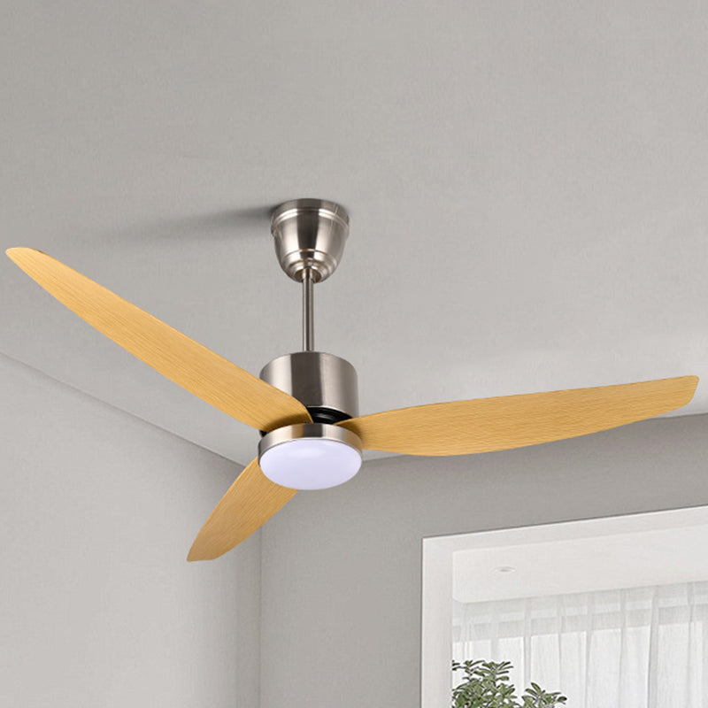 Contemporary Scandinavian LED Semi-Flush Mount Ceiling Fan Light for Bedroom