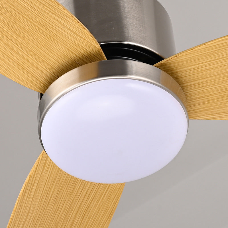 Contemporary Scandinavian LED Semi-Flush Mount Ceiling Fan Light for Bedroom