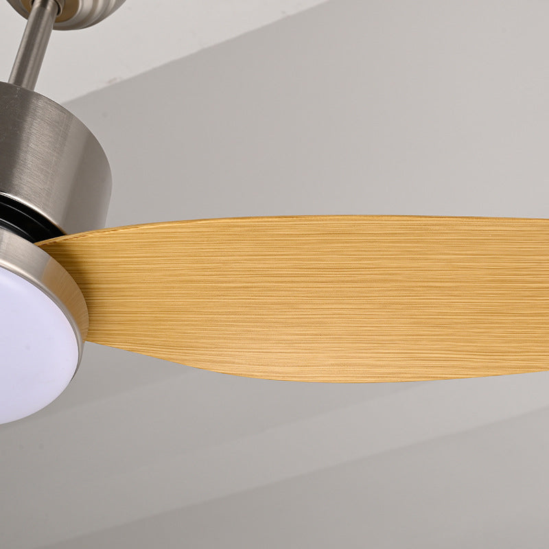 Contemporary Scandinavian LED Semi-Flush Mount Ceiling Fan Light for Bedroom