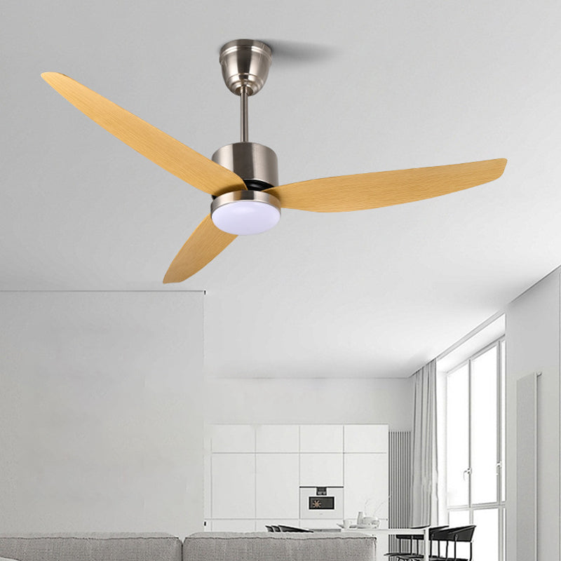 Contemporary Scandinavian LED Semi-Flush Mount Ceiling Fan Light for Bedroom