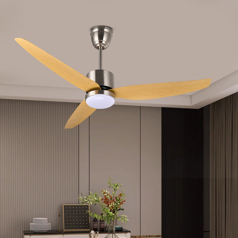 Contemporary Scandinavian LED Semi-Flush Mount Ceiling Fan Light for Bedroom