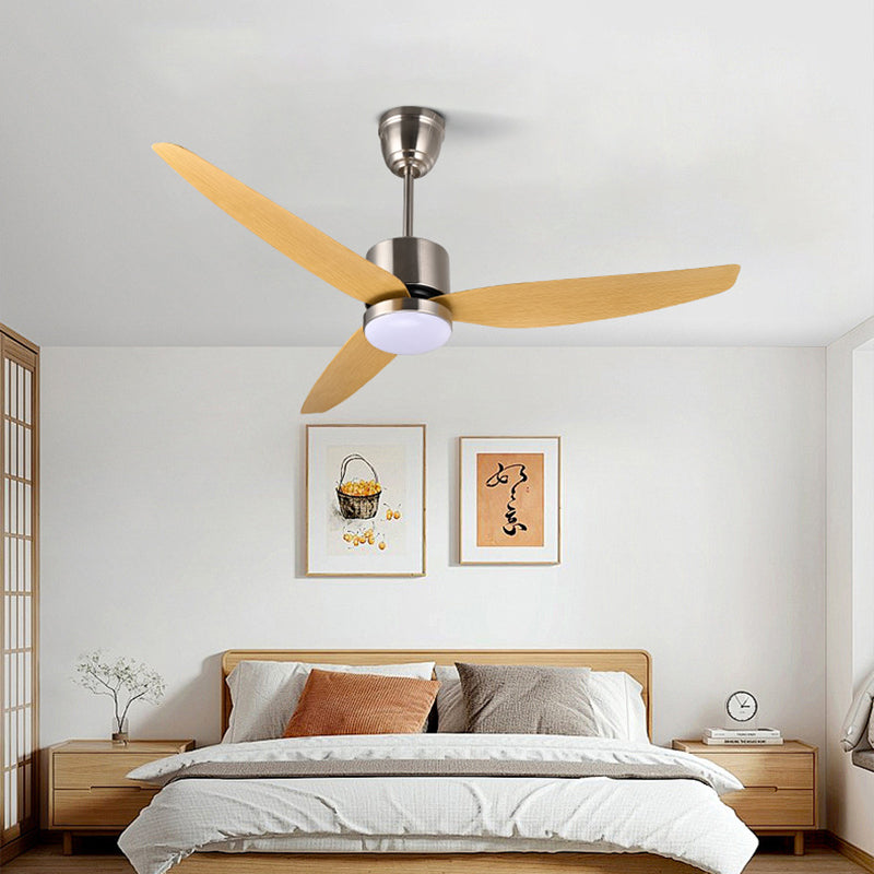 Contemporary Scandinavian LED Semi-Flush Mount Ceiling Fan Light for Bedroom