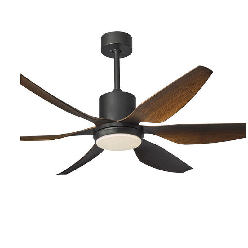 Contemporary Industrial LED Semi-Flush Mount Ceiling Fan Light - ABS Acrylic & Copper Design for Living Room