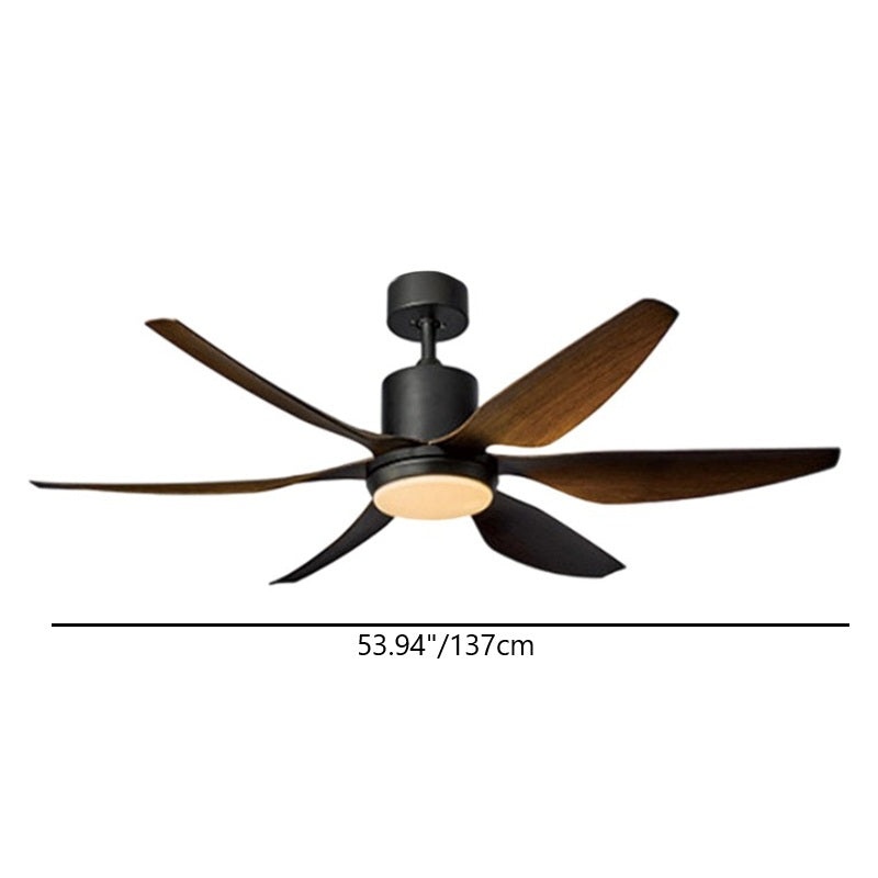 Contemporary Industrial ABS Acrylic Copper LED Semi-Flush Mount Ceiling Fan Light for Living Room