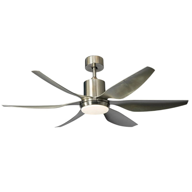 Contemporary Industrial LED Semi-Flush Mount Ceiling Fan Light - ABS Acrylic & Copper Design for Living Room