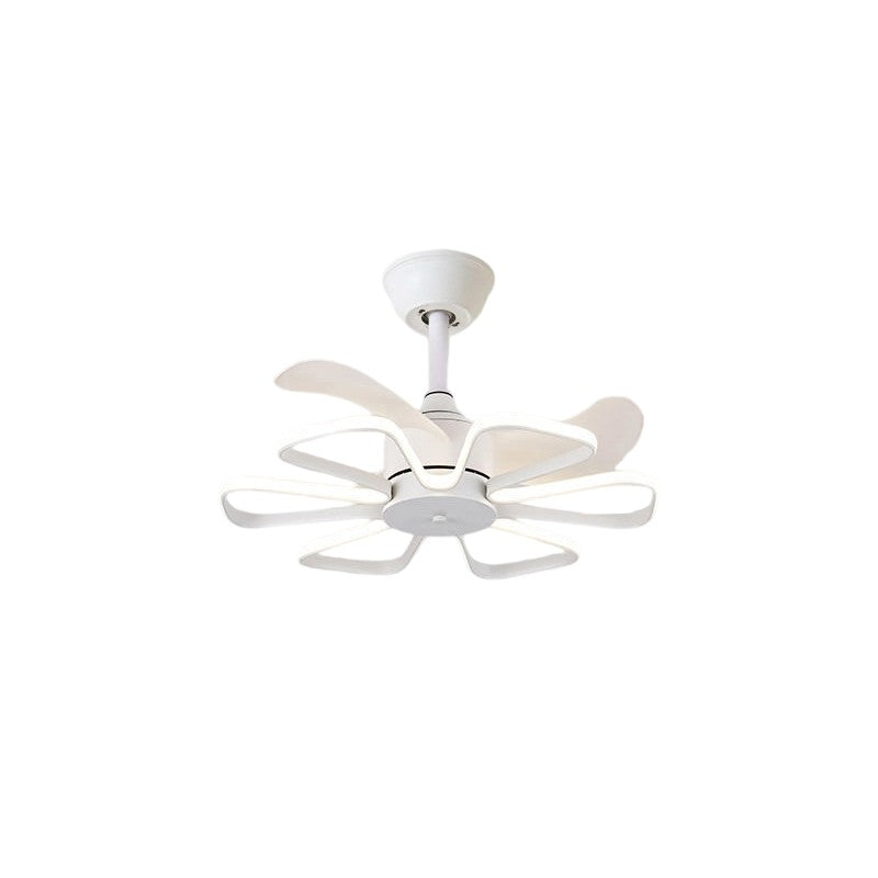 Modern Minimalist LED Ceiling Fan Light - ABS Iron Fan-Shaped Round Design for Bedroom