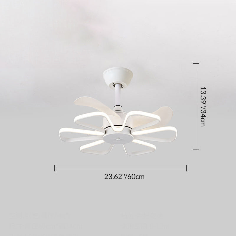 Modern Minimalist LED Ceiling Fan Light - ABS Iron Fan-Shaped Round Design for Bedroom