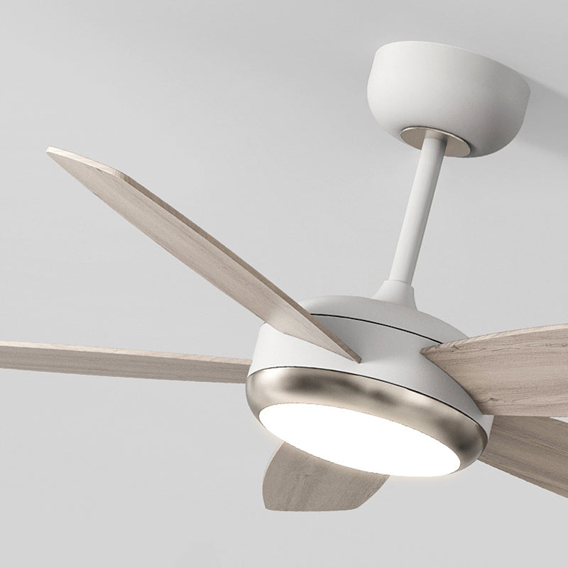 Contemporary Wood Iron LED Ceiling Fan Light for Living Room