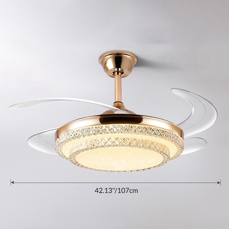 Modern Minimalist Iron Curved LED Ceiling Fan Light for Living Room