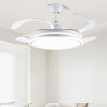 Modern Minimalist LED Ceiling Fan Light - Metal Acrylic Conical Design for Living Room
