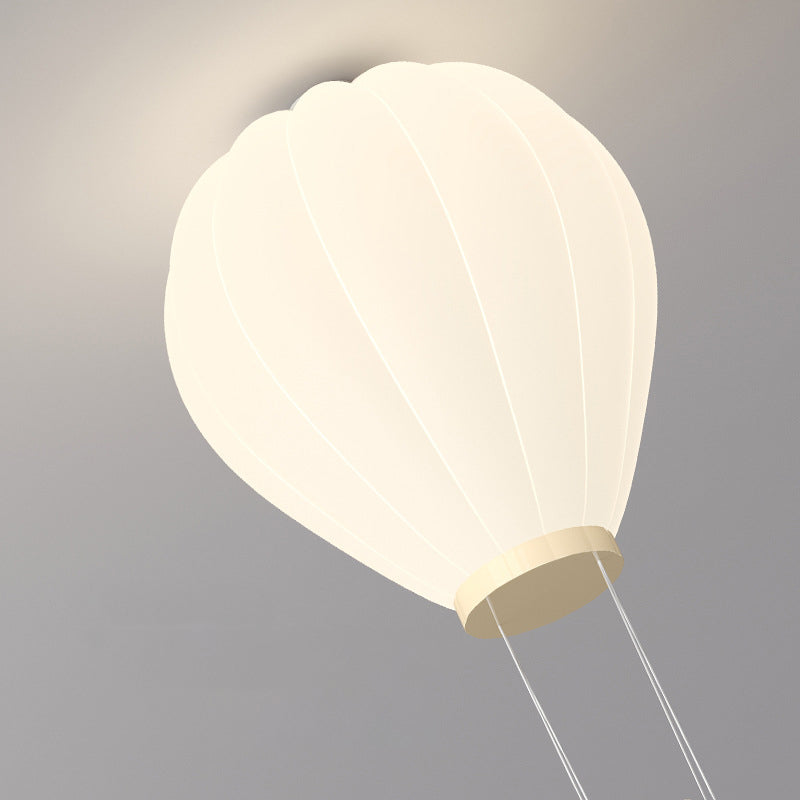 Modern Art Deco Iron PE Kids Hot Air Balloon Cartoon Round LED Flush Mount Ceiling Light Bedroom Nursery Ceiling Fixture Decor Children’s Room Illumination Stylish Lighting Design Fun Aesthetic Playful Hot Air Balloon Theme Safe Energy-Efficient Child-Fri