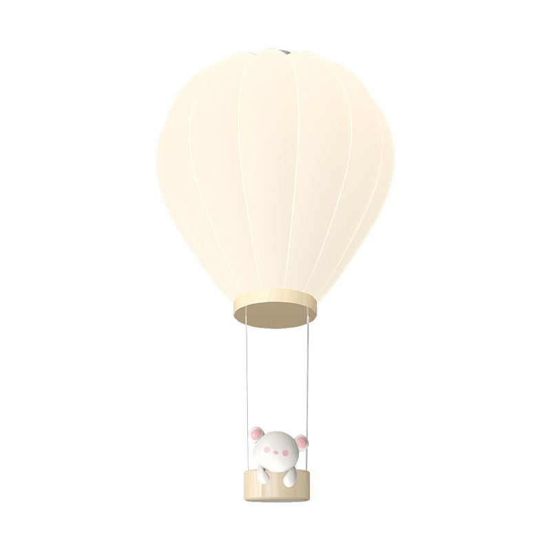 Modern Art Deco Iron PE Kids Hot Air Balloon Cartoon Round LED Flush Mount Ceiling Light Bedroom Nursery Ceiling Fixture Decor Children’s Room Illumination Stylish Lighting Design Fun Aesthetic Playful Hot Air Balloon Theme Safe Energy-Efficient Child-Fri