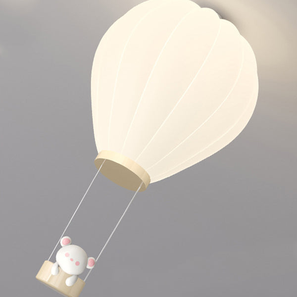 Modern Art Deco Iron PE Kids Hot Air Balloon Cartoon Round LED Flush Mount Ceiling Light Bedroom Nursery Ceiling Fixture Decor Children’s Room Illumination Stylish Lighting Design Fun Aesthetic Playful Hot Air Balloon Theme Safe Energy-Efficient Child-Fri