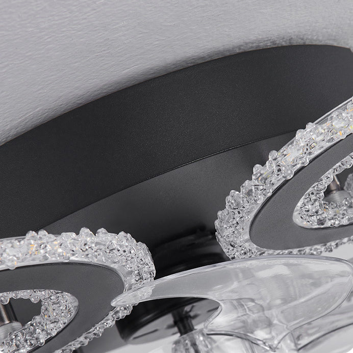 Contemporary Nordic Iron Acrylic Circle LED Ceiling Fan Light - Ideal for Living Room & Bedroom