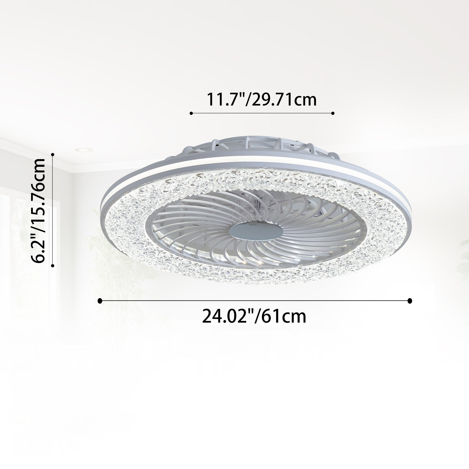 Modern Minimalist Smart LED Ceiling Fan Light - Round ABS & Acrylic Design for Bedroom & Living Room