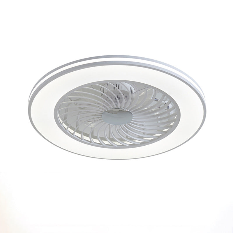 Modern Minimalist Smart LED Ceiling Fan Light - Round ABS & Acrylic Design for Bedroom & Living Room
