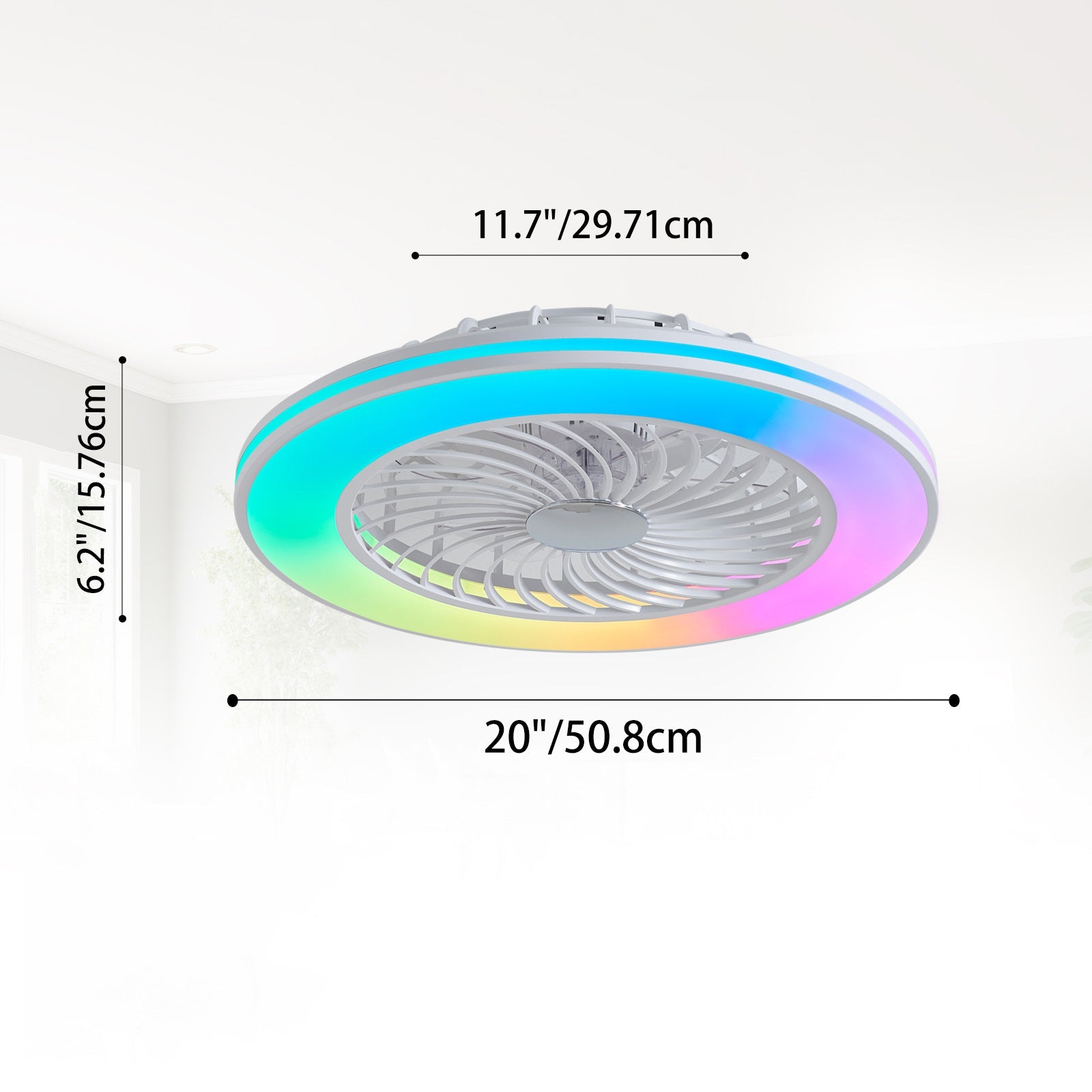 Modern Minimalist Smart LED Ceiling Fan Light - Round ABS & Acrylic Design for Bedroom & Living Room