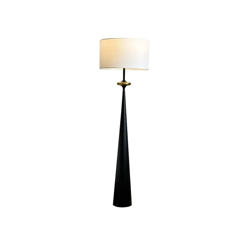 Contemporary Nordic Fabric Iron Column Floor Lamp - 1-Light for Living Room & Bedroom