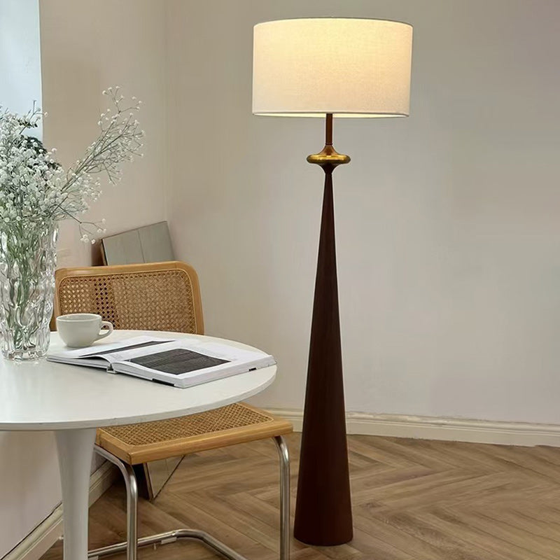 Contemporary Nordic Fabric Iron Column Floor Lamp - 1-Light for Living Room & Bedroom