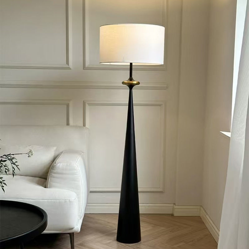 Contemporary Nordic Fabric Iron Column Floor Lamp - 1-Light for Living Room & Bedroom