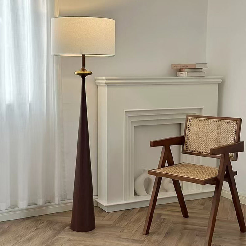 Contemporary Nordic Fabric Iron Column Floor Lamp - 1-Light for Living Room & Bedroom